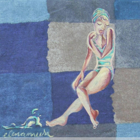 Banyista Oil Textile Figure Painting