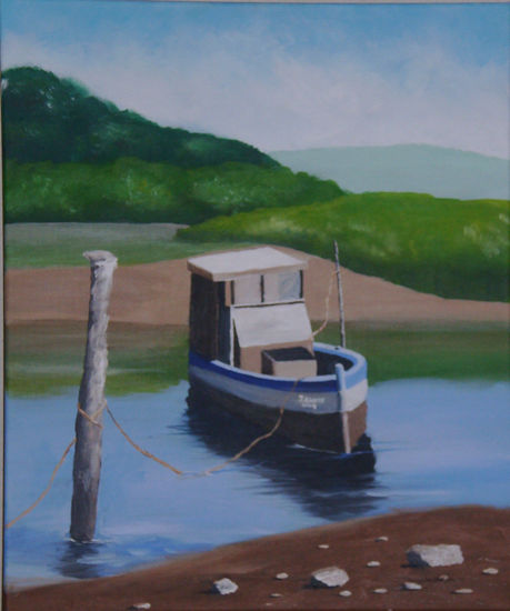 "O barco" Oil Canvas Landscaping