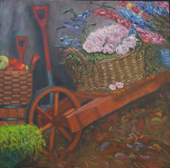 El jardín Oil Canvas Still Life Paintings