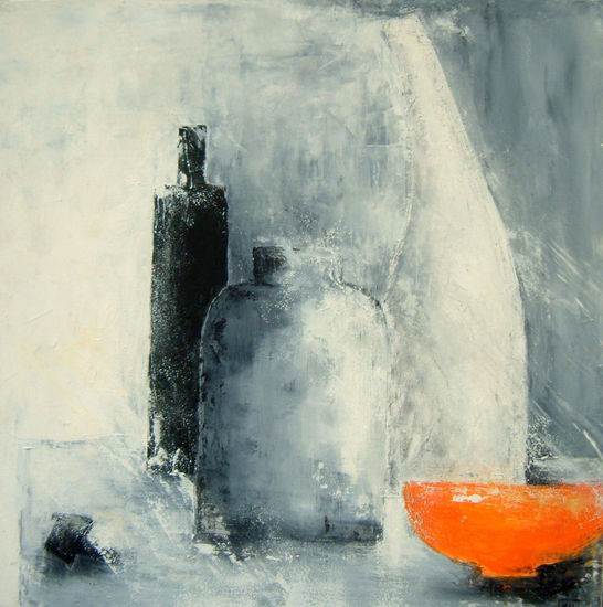 Gris Blanc Acrylic Canvas Still Life Paintings