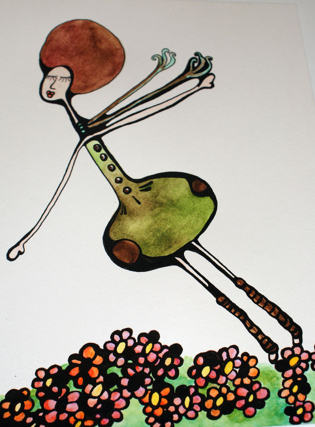 Volando sobre las flores