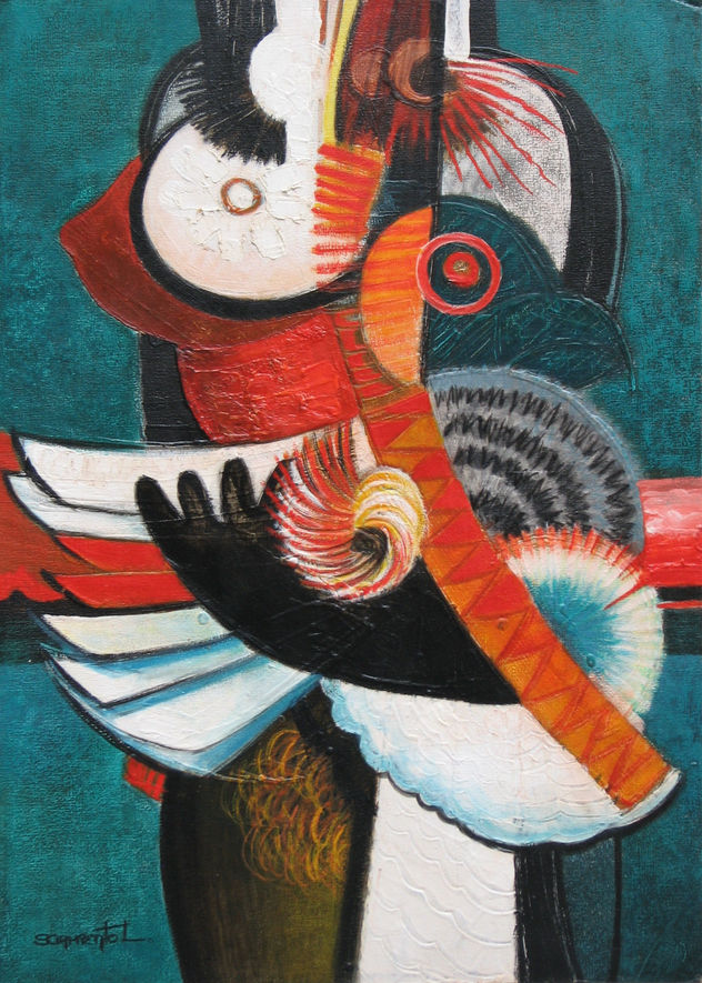 MUJER CON PALOMA