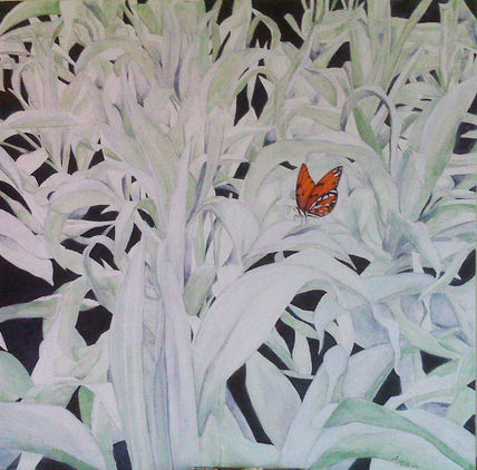 Conejos y mariposa