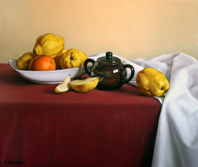 "Membrillos y naranja "