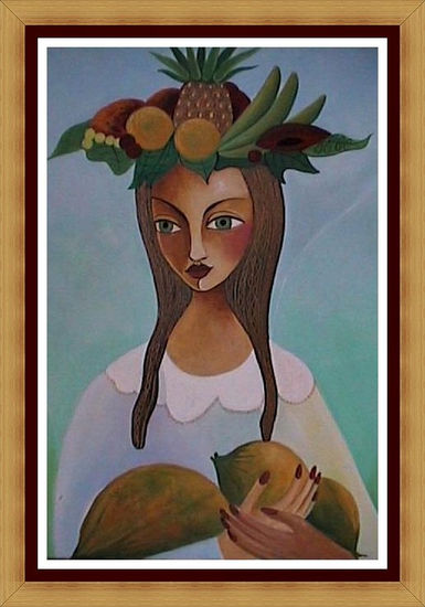 La Frutera Acrylic Canvas Figure Painting