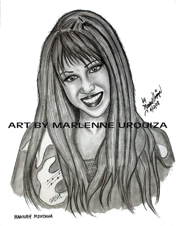 Hannah Montany Miley Cyrus original pencil sketch