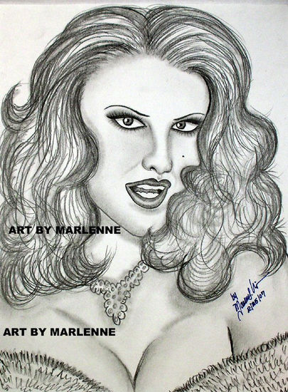 Original pencil artwork of Anna Nicole Smith 