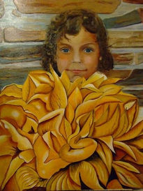 Niña con flores