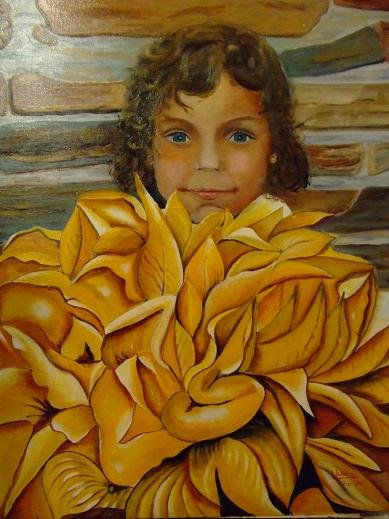 NIÑA CON FLORES 