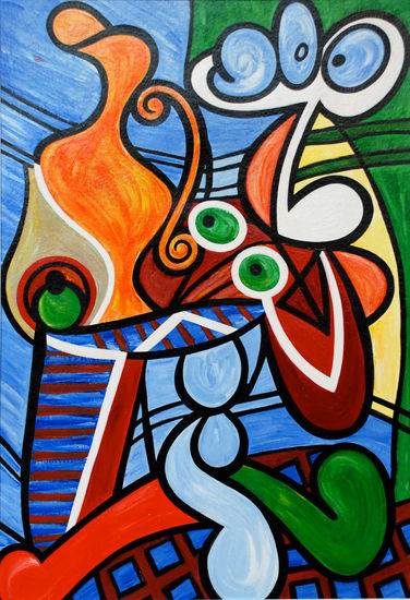 CUBISMO Acrílico Cartulina Figura