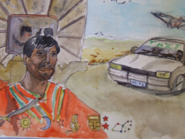 Roberto (taxista) y yo en el alto Watercolour Paper Landscaping