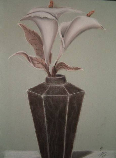 cartuchos Pastel Paper Floral Painting