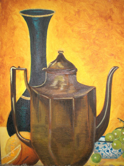 jarras y frutas Oil Canvas Still Life Paintings