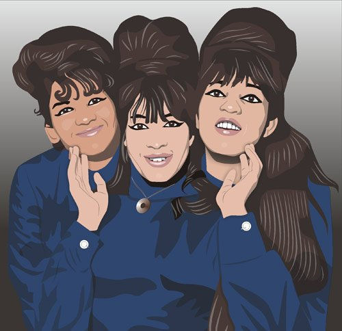 Ronnetes. Retrato en vector 