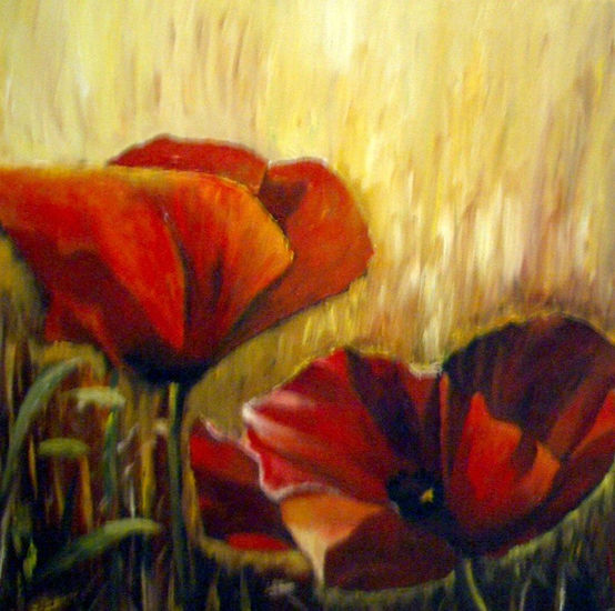 roselles grans Oil Canvas Floral Painting