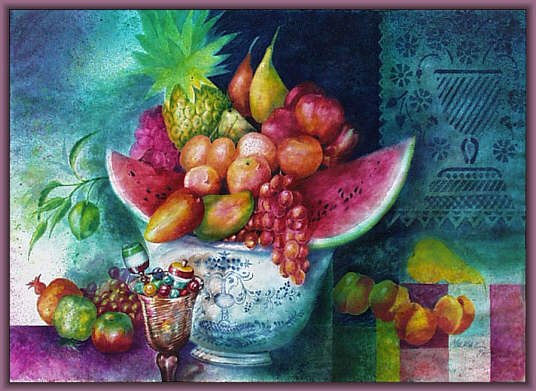 El Durazno Verde Watercolour Paper Still Life Paintings