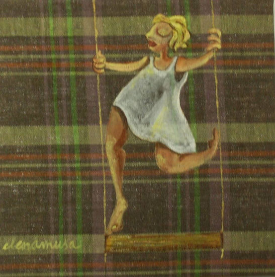 Al gronxador Oil Textile Figure Painting