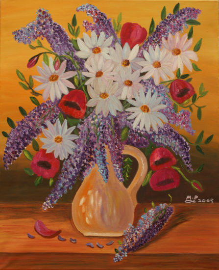 Jarrón de flores Oil Canvas Floral Painting