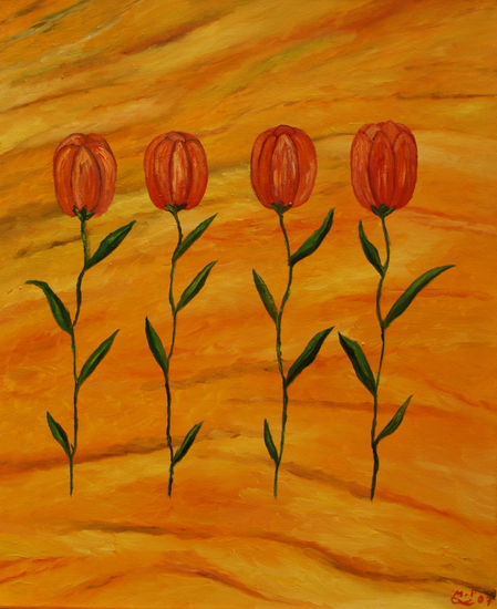 Tulipanes Oil Canvas Floral Painting