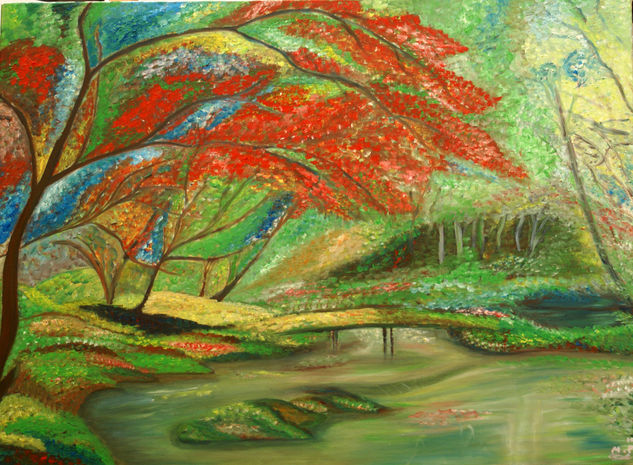 Lago Japonés Oil Canvas Landscaping