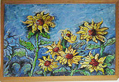 GIRASOLES Oil Panel Floral Painting