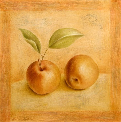 Manzanas. Pastel Paper Still Life Paintings