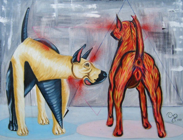 "ENAMORAMIENTO" Óleo Lienzo Animales