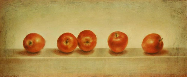 Manzanas rojas Mixed media Canvas Still Life Paintings