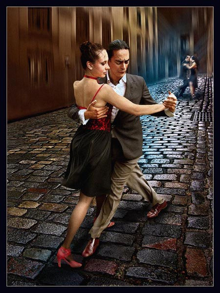 TANGO MALEVO EN LA CORTADA ( 50 cm. x 70 cm.)