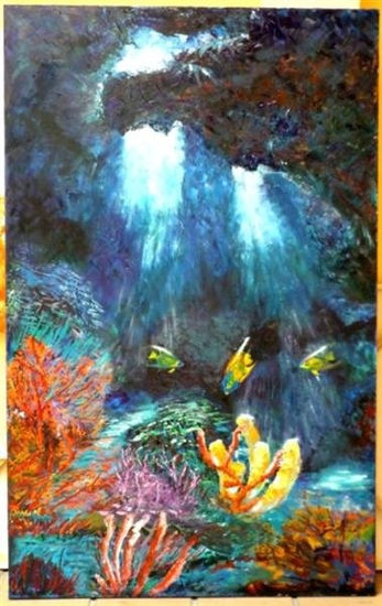 LUZ EN EL CORAL Oil Canvas Marine Painting