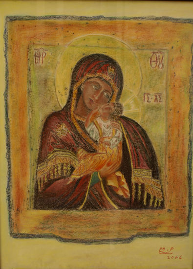 La virgen de Rusia Pastel Paper Figure Painting