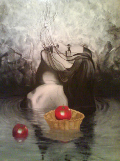 Mujer con manzanas Oil Canvas Landscaping