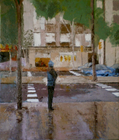 Via Julia un día de lluvia Oil Canvas Landscaping