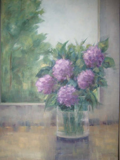 Hortensias Óleo Lienzo Floral