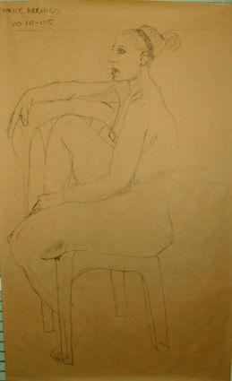 MARTA SENTADA (100 x 180) Charcoal