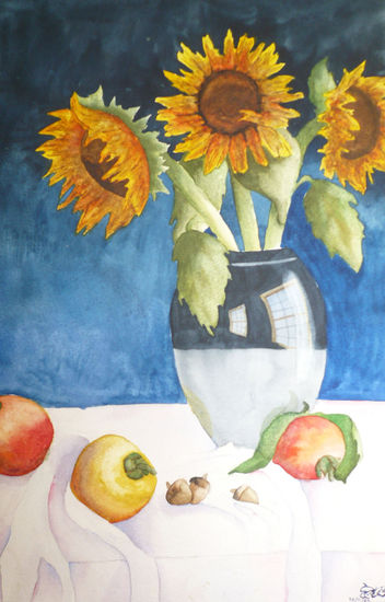 Girasoles Watercolour Paper Floral Painting