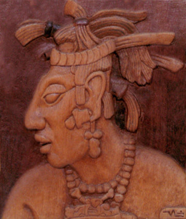 Perfil Maya Madera Figurativa