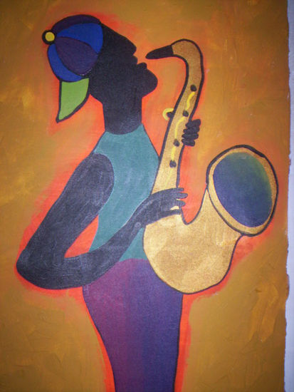 saxofonista Acrylic Canvas