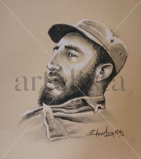 Fidel Alejandro Castro Ruz Charcoal