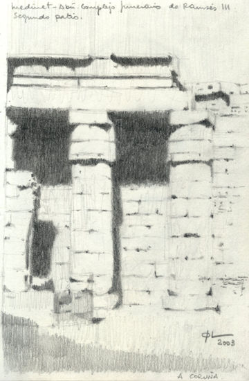 Medinet-Abú. Pencil