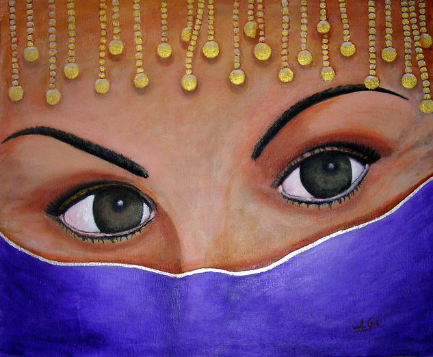 la mirada de la bailarina Acrylic Canvas Figure Painting