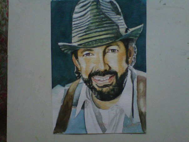 juan luis guerra 1 Watercolour Paper Portrait