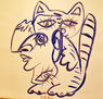cabeza pensando en gato