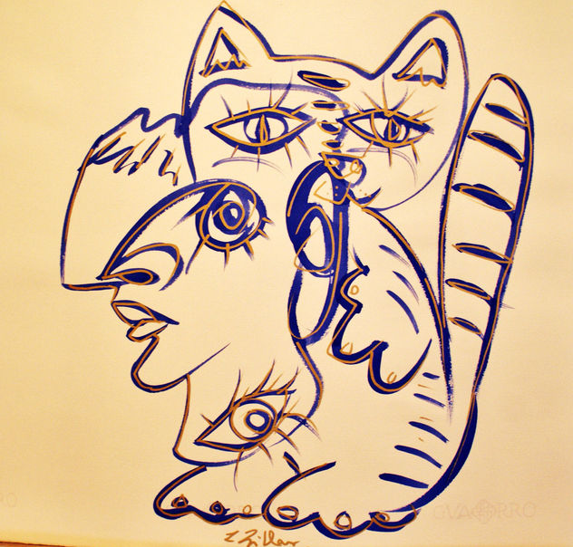cabeza pensando en gato
