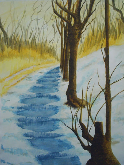 Vereda en invierno Watercolour Paper Landscaping