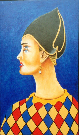 "Arlequina" Acrylic Canvas Portrait