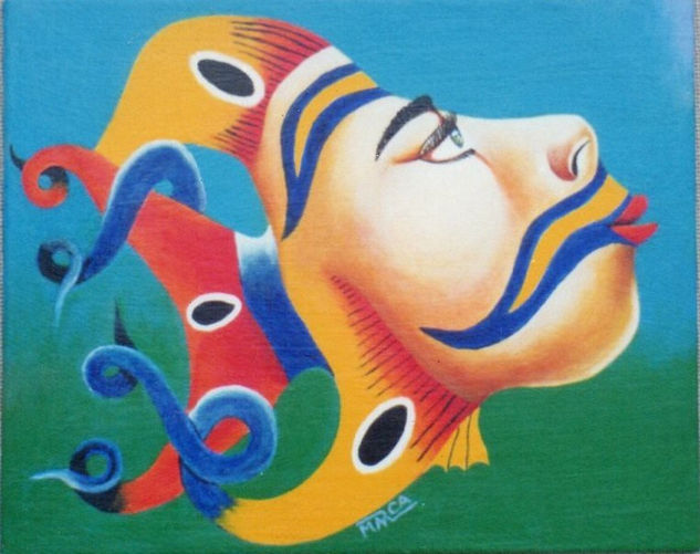 "Pez sirena I" Acrylic Canvas Figure Painting