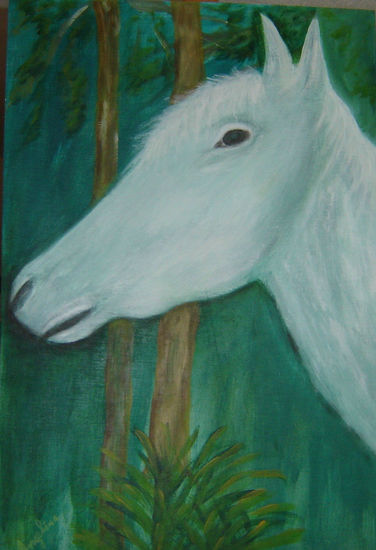 cavalo 1. Media Mixta Tabla Paisaje