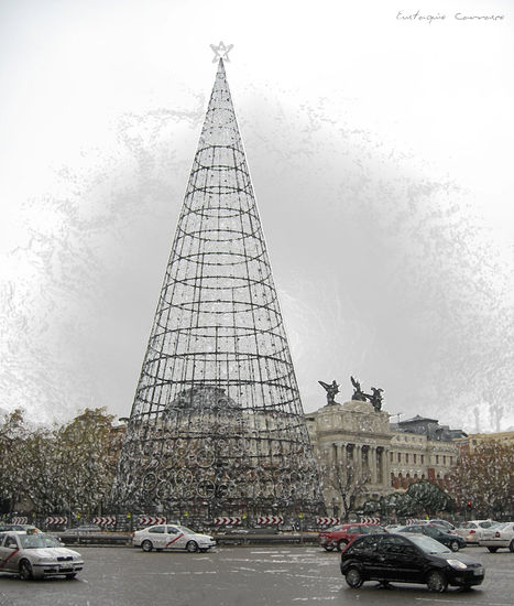 Una calle de Madrid en Navidad Arquitectura e interiorismo Color (Digital)