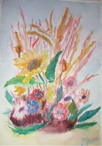 Bodegon de flores Watercolour Paper Still Life Paintings